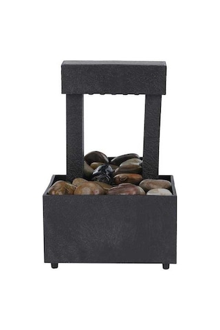 Pazly Usb Led Masaüstü Su Çeşmesi, Taş Dekorlu, Zen Ambiyans, Ofis & Ev Dekoru, Sakin Su Sesleri