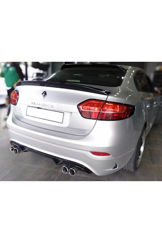 Renault Fluence Sağ Sol Çift Çıkışlı Arka Ek Plastik Siyah Difüzör 2009-2016 Arka-difizör-bodykit-ek