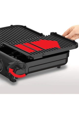 Tefal Family Grill 2400 W Termostatlı 2 Pişirme Yüzeyli İç/Dış Mekân Izgarası