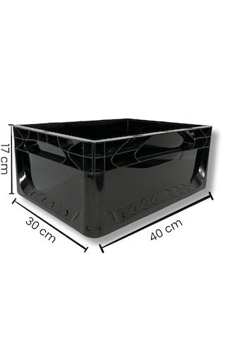Alpbx 1.kalite Siyah Plastik Kasa 40x30x17 Cm - 17 Litre Kutu