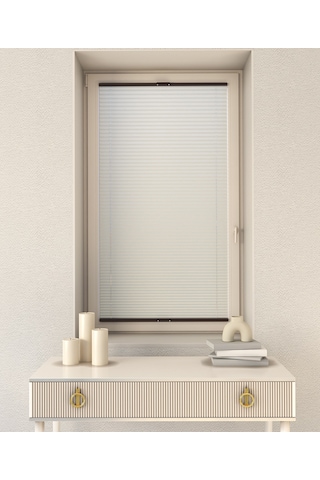Krem Plise Katlanır Cam Balkon Perdesi - Ofis Perdesi - Mutfak Perdesi - Salon Perdesi - Krem
