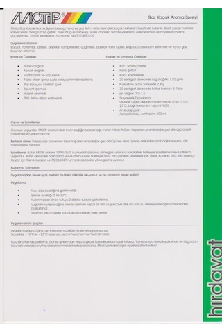 Motip Gaz Kaçak Arama Spreyi - Leak Dedector 300 ML