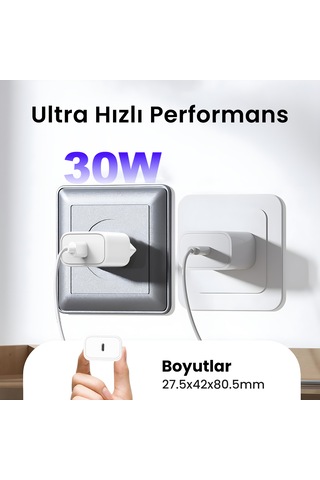 Bix Bxpd31 30w Usb-c Pd 3.0 Akım Korumalı Hızlı Şarj Cihazı Beyaz