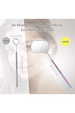 Cbtx Dikdörtgen Kirpik Uzatma El Makyaj Aynası Titanyum Siyah 3'lü