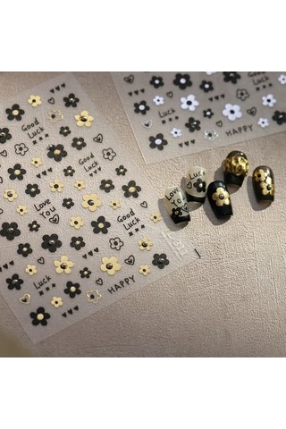 Flybuy 5d Japon Tarzı Vintage Çiçekli Tırnak Sanatı Boncuklu İnci Ta311jz