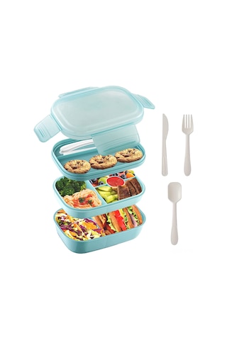 Yunboo Yeşil 1900ml Plastik Yemek Kutusu - 8 Bölmeli, Tencere/donuk/çamaşır Makinesine Uygun, Kaçırmaz Kapak Ve Beste Aletleri İle Yeşil