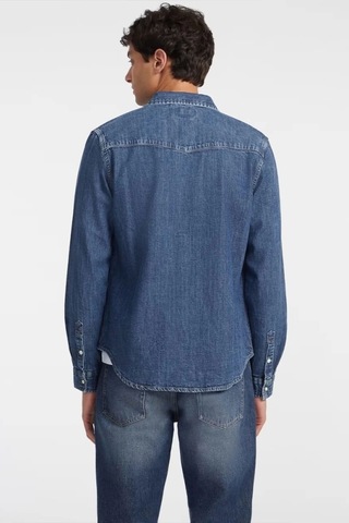 Guess Erkek Mavi Slim Uzun Kol Denim Gömlek Mavi