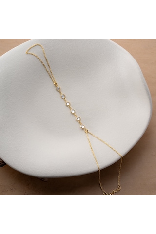 Vaoov 925 Ayar Gümüş Sıra Taşlı Şahmeran Bileklik Gold