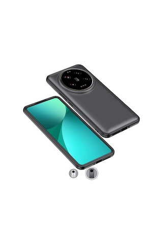 Vendas Xiaomi Mi 14 Ultra Kılıf Zore Volks Kapak + Polymer Nano Ekran Koruyucu Siyah