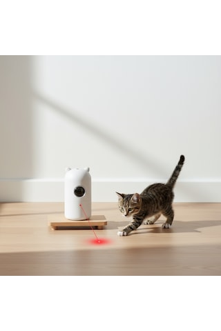 Evcil Hayvan Lazer Oyuncağı - Otomatik Dönen, Usb/pilli, 4 Modlu Kedi Köpek Eğlencesi