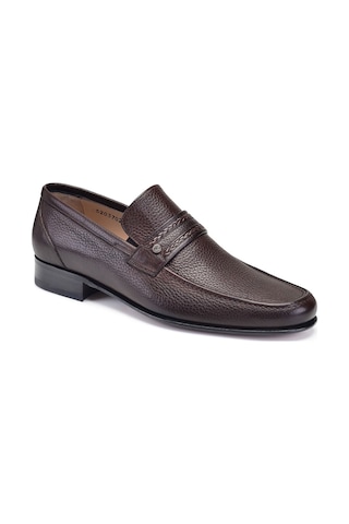 Kahverengi Klasik Loafer Kösele Erkek Ayakkabı -7005- Kahverengi