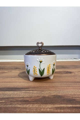 D.papatya Desenli El Yapımı Seramik Fincan, Kupa Seti Ve Şekerlik