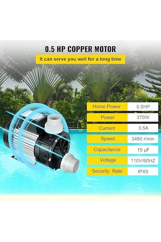 Hspa-370 0.5 Hp Monofaze 220v Yüzme , Spa Ve Süs Havuz Pompası