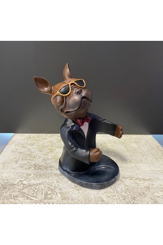 Buldog Köpek Şaraplık Şişe Tutucu