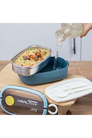 Posima 3114-1 Stainless Steel Vakumlu Lunch Box Sefer Tası  Mavi