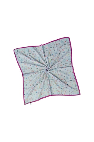 Mim Eşarp Valino Soft Pamuk Çocuk Desenli Eşarp 70x70 Cm Lila - Elif Ba