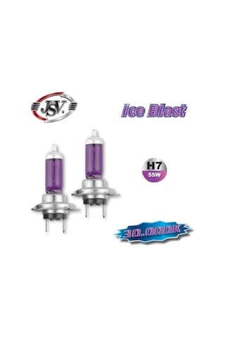 Jsv H7 Halojen Ampul 12v 55w 30000k Far Ampulü Ice Blast 2 Adetli Set Deli Mavi 040017