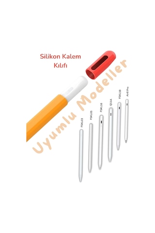 Fuchsia Stylus Kalem Silikon Kılıf Kaymaz Ergonomik Koruyucu Gri