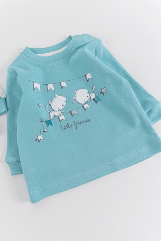 Kedi Figürlü 2'li Kız/erkek Bebek Body Sweat Takımı 001