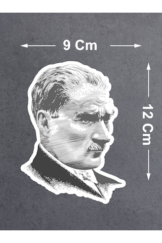 Atatürk Mustafa Kemal Atatürk Sticker - Araba Oto Motosiklet Karavan Laptop Sticker - 00618 12x9 Cm