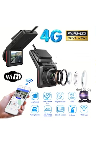 Araç Kamerası 4g Sim Kartlı 1080p Gps Uzaktan İzlenebilir Takipli