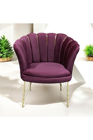 Bordo Kumaş Gümüş Metal Ayak - Balkon Ofis Bekleme Çay Seti Koltuk Takımı Bordo