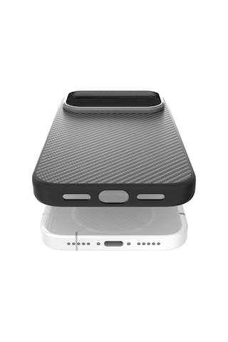 Iphone Uyumlu 17 Pro Max Kılıf M-safe Şarjlı 600d Metal Kamera Çerçeveli Raptic Aramid Fiber Serisi Siyah Siyah