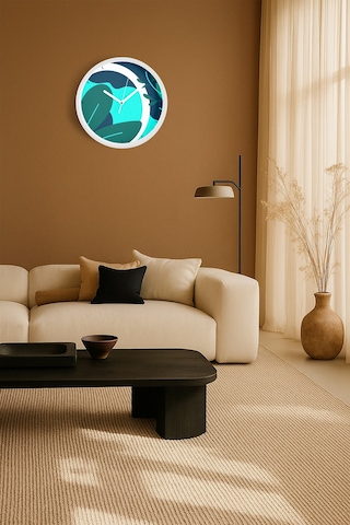 Modern Tasarım Duvar Saati - 35cm - Önü Camlı Beyaz Kasa - Sessiz Mekanizma-jh0594 Beyaz