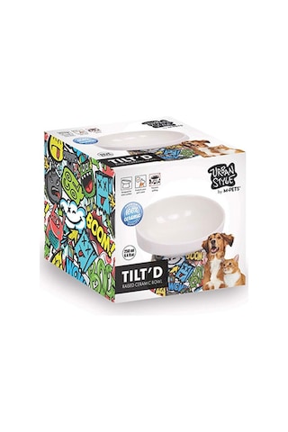 M-pets Urban Style Seramik Kedi Mama Ve Su Kabı Color Mix 250 Ml 12x12,5x9,5 Cm 244-51022.02