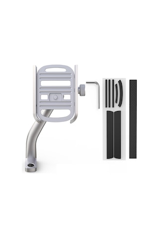 Alüminyum Gövde Ayna Monte Telefon Tutucu Yeni Model Gri 4.5 - 7 İnç Uyumlu