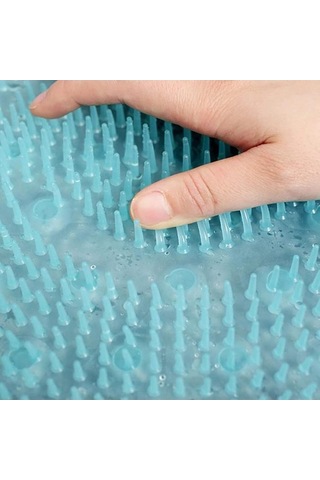 Pazly Tembel Silikon Banyo Masaj Fırçası, Kaymaz Masaj Pedi, Peeling Matı, Vakumlu Mavi Mavi