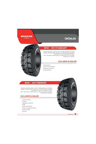 18x7-8 180/70-8 Warrior Wsd Standart Segmanlı Dolgu Forklift Lastiği