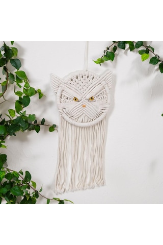 Göksel Bekçi Baykuş Temalı Makrome Düş Kapanı Dream Catcher