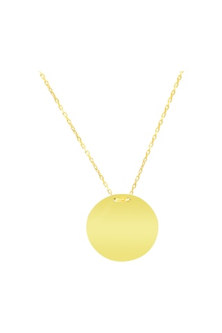 Tesbihane Basic Model Gold Renk Kişiye Özel İsim/harf Yazılı 925 Ayar Gümüş Kadın Kolye