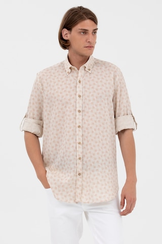 U.S. Polo Assn. U S Polo Assn Düğmeli Yaka Katlanabilir Kol Camel Erkek Gömlek 001
