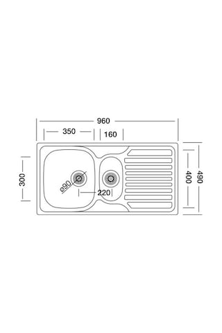 Paslanmaz Çelik Eviye 50*100cm Gri