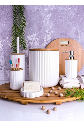 Bambum Lena - Banyo Seti Beyaz 5 Parça Beyaz