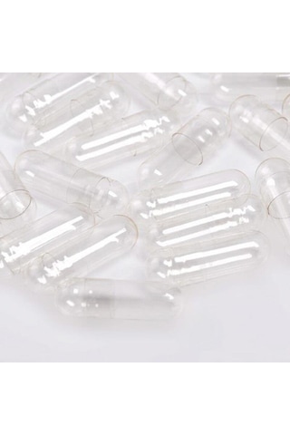 Boş İlaç Kapsülü 00'' Büyük Boy Şeffaf Bitkisel 1000 Adet