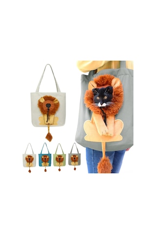 Vkemall Küçük Kedi/ Köpek İçin Soluk Gri Kanvas Taşıma Çantası - Soluklu, Taşınabilir, 5 Pound Kapasitesi, S Boyutu