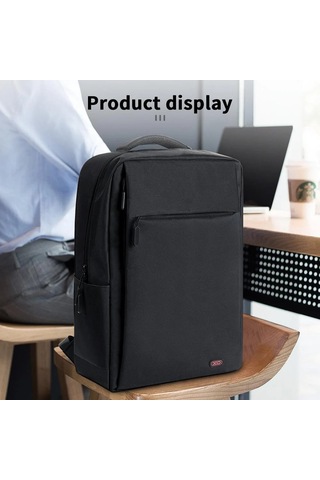 Premium Kampüs Tarzı Casual Stil Sokak Stili Cb02 17 İnç Su Geçirmez Fonksiyonel Laptop Sırt Çantası Siyah