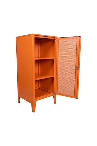 Alfafonet Ziglat Serisi Kilitli Metal Home Office Dolabı %70 Perfore Kapaklı Turuncu Ral 2004 450x1050x450 Mm