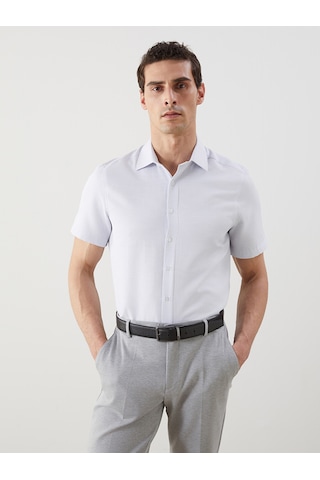 Lcw Busıness Gri Regular Fit Kısa Kollu Erkek Gömlek