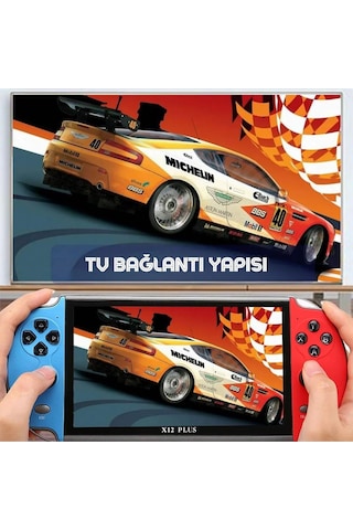X12 Plus 7'inç Uyumlu Lcd Hd Ekran Tv Out 10000+ Oyunlu Arcade Retro Oyun Konsolu