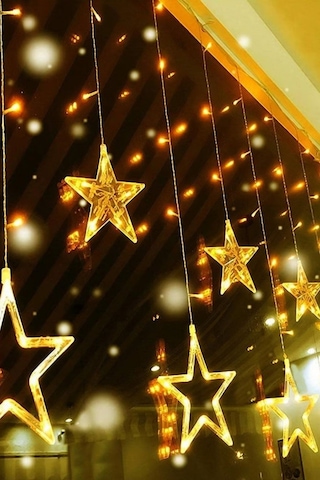 Kumandalı Yıldız Figürlü 12 Sarkıtlı 120 Led Uzaktan Kumandalı Dekor Işık Masaüstü Ve Ortam Aydınlatmas Diğer