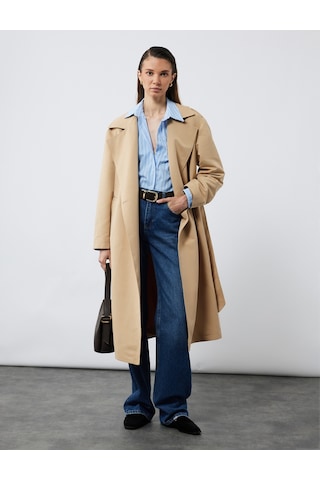 Koton Klasik Yaka Uzun Kollu Oversize Poplin Gömlek Mavi Çizgili 6wak60022pw Mavi Çizgili
