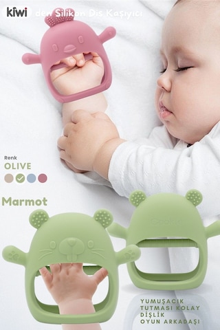 Kiwi Marmot Tutması Kolay  Diş Kaşıyıcı Alman Tasarım Dark Pink Olive