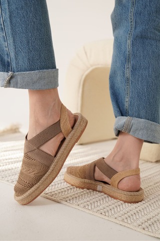 Roof Atelier Rosa Vizon Triko Espadril Ayakkabı Ayakkabı Vizon