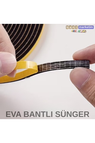 Eva Neopren Conta Sünger Bantlı Sızdırmazlık Bandı 10mm Kalınlıkta 10mmx10mt