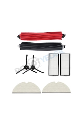 Roborock Q5 Pro, Q5 Pro Plus Uyumlu Yedek Fırça Hepa Filtre Mop Seti-8 Parça