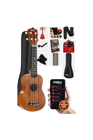 Midex UKX-901M Brown Soprano Ukulele (Askı Çanta Metod Pena)